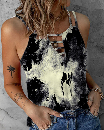 Women's Ink Painting Tie-dye Casual Camisole Top