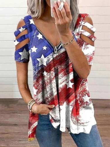 Retro Flag Short Sleeve T-Shirt