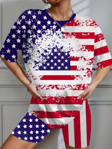 Women's Independence Day American Flag Lounge Set
