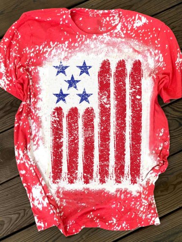 Women's  American flag Print T-Shirt