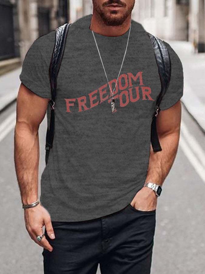 Men's  Vintage 4th of July  Print T-Shirt