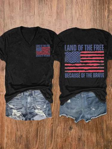Land of the Free Because of the Brave Casual T-Shirt