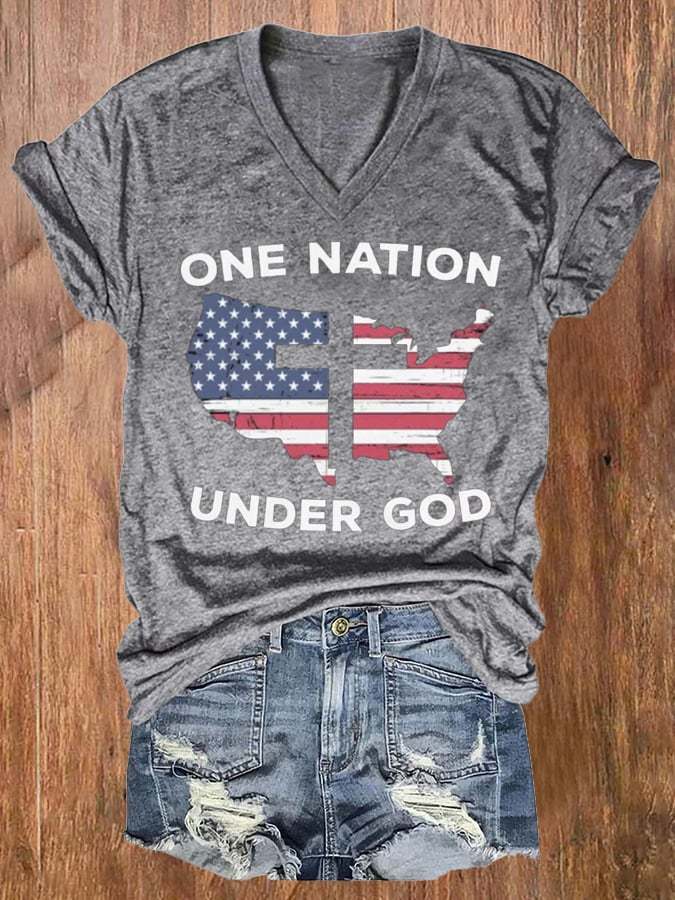 Women's One Nation Under God Casual T-Shirt