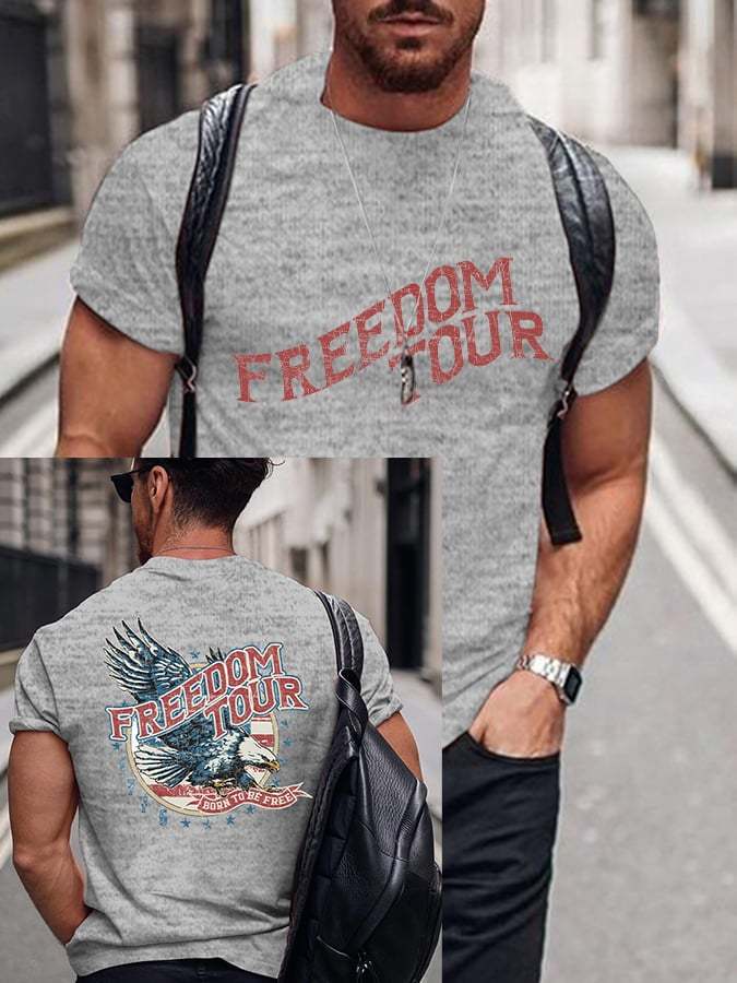 Men's  Vintage 4th of July  Print T-Shirt