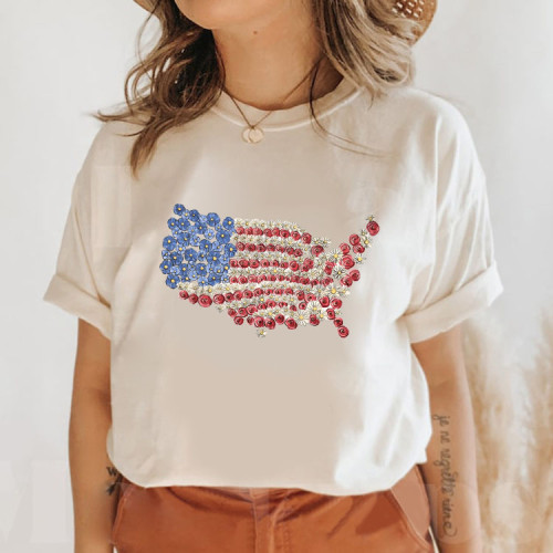 Floral US Map T-Shirt