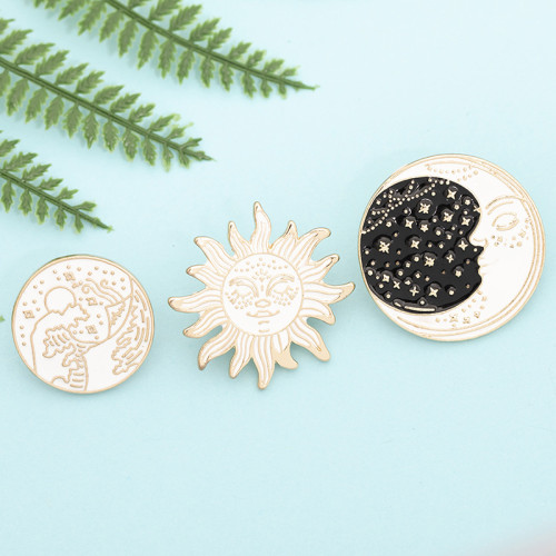 Funny Sun and Moon Badge Enamel Pin