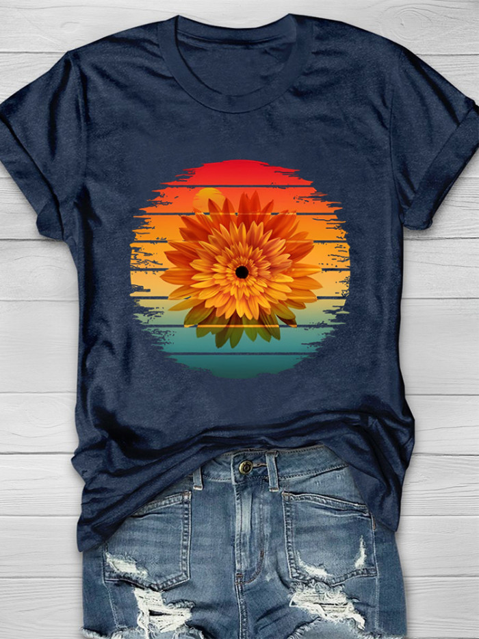 Sunset Sunflower Short Sleeve T-shirt