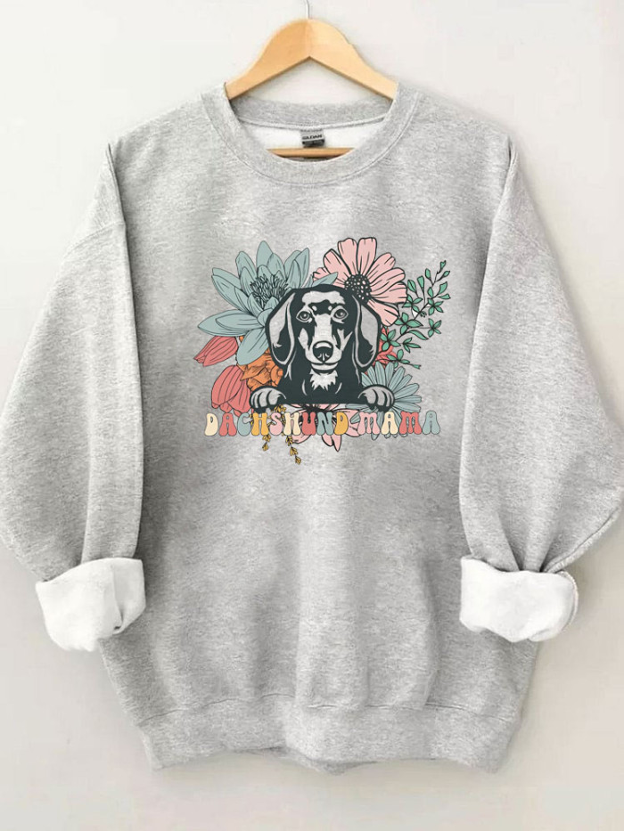 Dachshund Mama Flower Sweatshirt