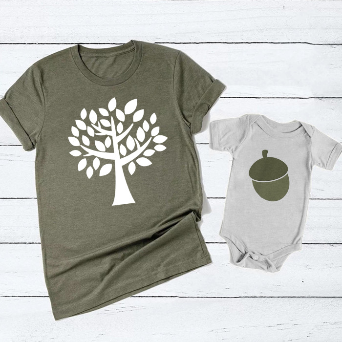 Tree And Hazelnut Shirts For Dad And Me