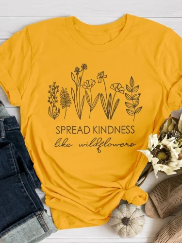 Spread Kindness Print Short Sleeve T-shirt