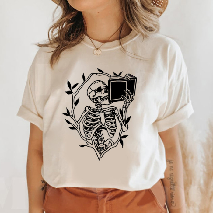 Skeleton With Book T-shirt