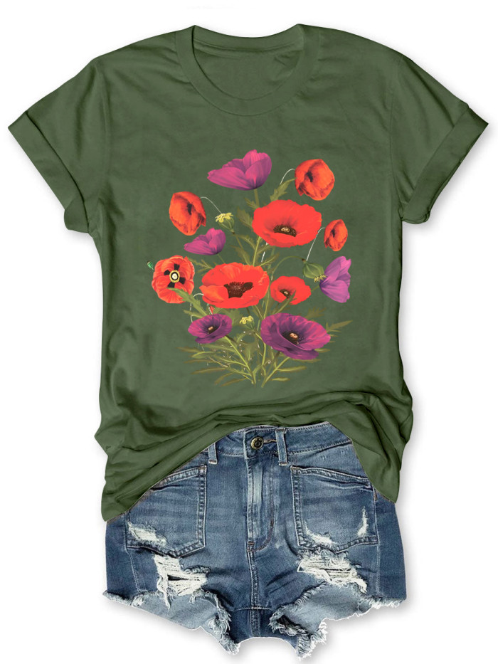 Victorian Flowers Wild Plant T-shirt