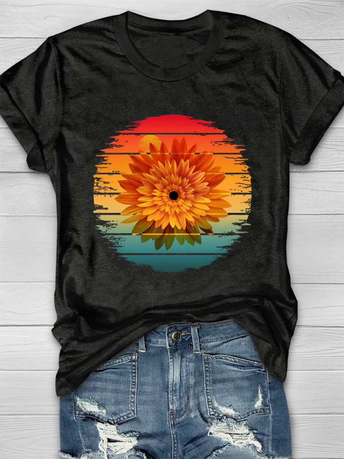 Sunset Sunflower Short Sleeve T-shirt