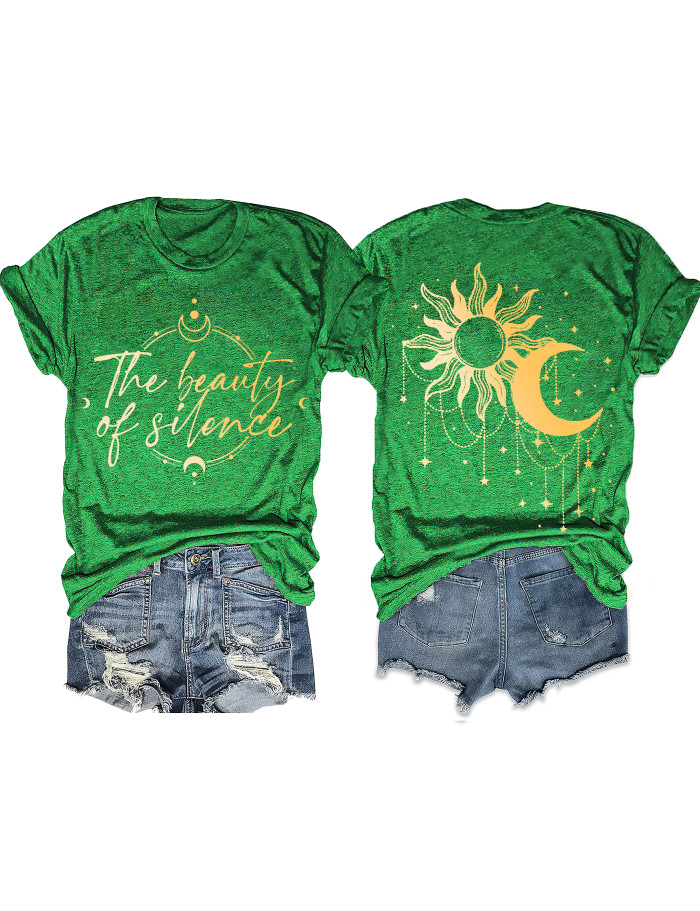 The Beauty Of Slience Shiny Moon Phase T-shirt