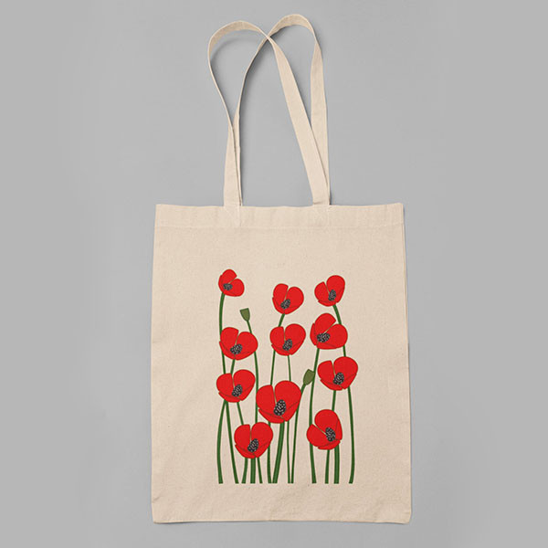 Poppy Flower Tote Bag