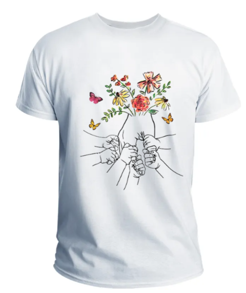 Personalized Holding Grandkids And Nana Hands Flower Butterfly Shirts For Grandma T-Shirt Hoodie Sweatshirt, Trna