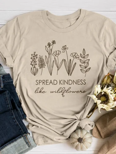 Spread Kindness Print Short Sleeve T-shirt