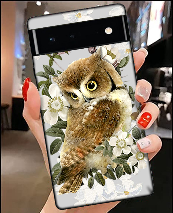 Flower Owl Print Personalized Phone Case