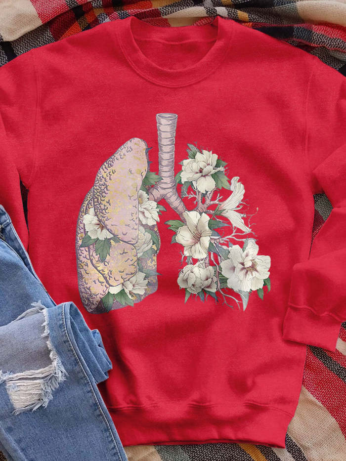 Respiratory Therapist  Flowers Lung Print Sweatshirt