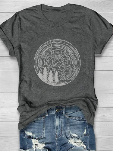 Tree Rings Forest Graphic Tees Outdoor T-shirt