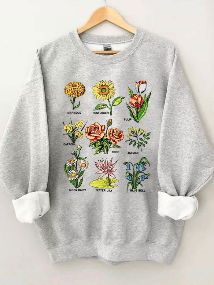 Flowers Sunflower Rose Tulip Sweatshirt