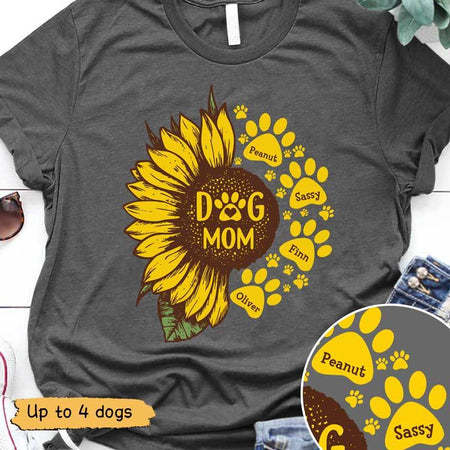 Dog Mom Sunflower Personalization Shirt