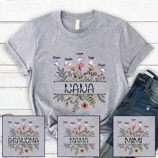 Personalized Wildflower Grandma Sublimation T-shirt