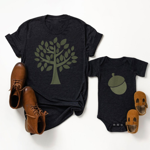 Tree And Hazelnut Shirts For Dad And Me