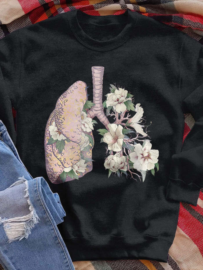 Respiratory Therapist  Flowers Lung Print Sweatshirt