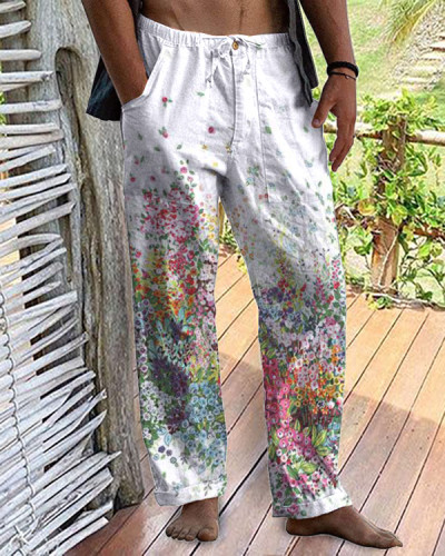 Men's Fashion Floral Casual Pants