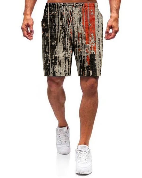 Men's Abstract Drawstring Casual Board Shorts