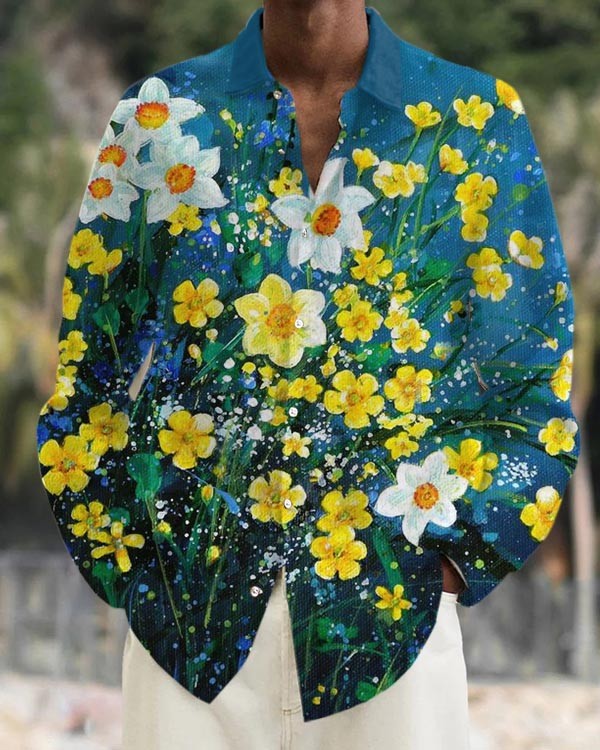 Men's Daffodil Long Sleeve Casual Shirt