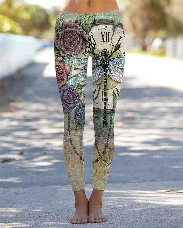 Dragonfly Floral Leggings