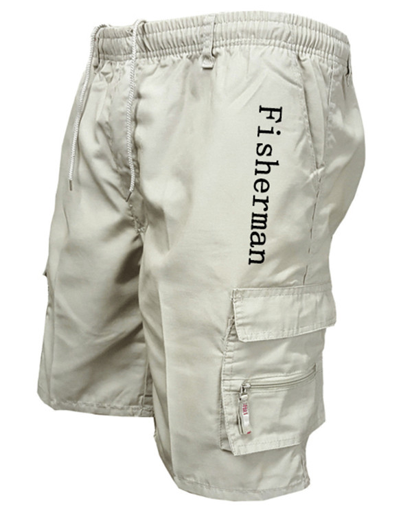 Men's Zip Pocket Hiking Running Fisherman Fishing Shorts