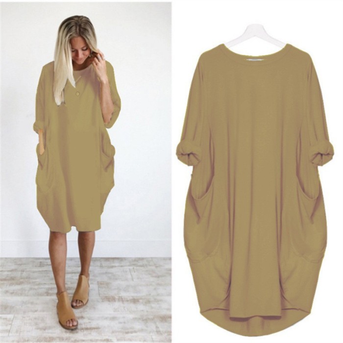 Women's Casual Solid O-Outline Dress