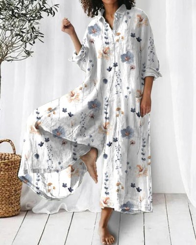 Relaxed Floral Loose Casual Jumpsuit