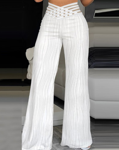 Fashion Classic Texture Solid Color Wide-leg Pants