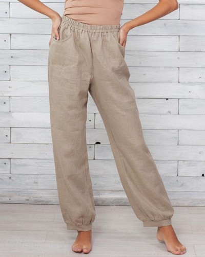 Loose Cotton and Linen Casual Pants