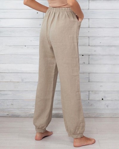 Loose Cotton and Linen Casual Pants