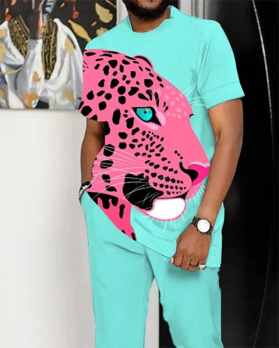 Men's Casual Leopard Print Suit
