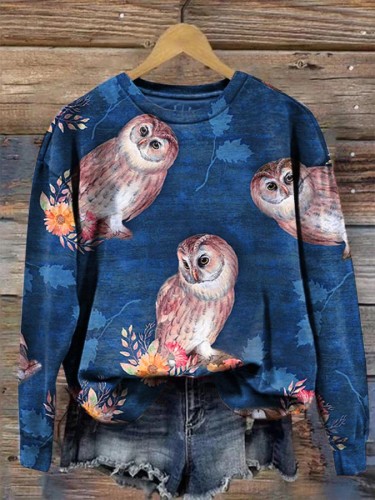 Women's Night Owl Long Sleeve Crewneck Sweatshirt
