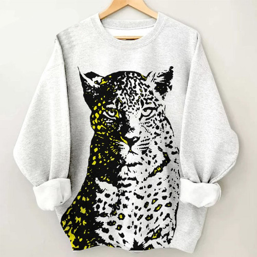 Cheetah Ombre Casual Long Sleeve Top