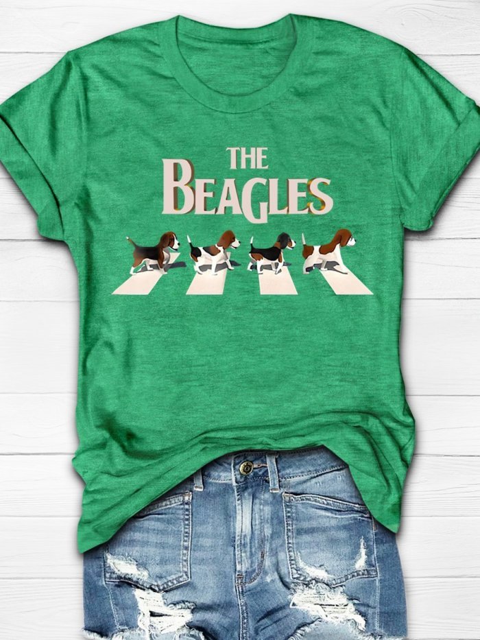 The Beagles Dog Print Short Sleeve T-shirt