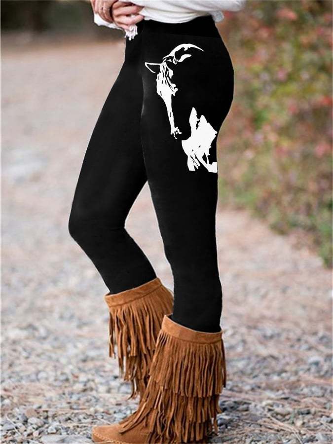 Western Print Skinny Stretch Leggings