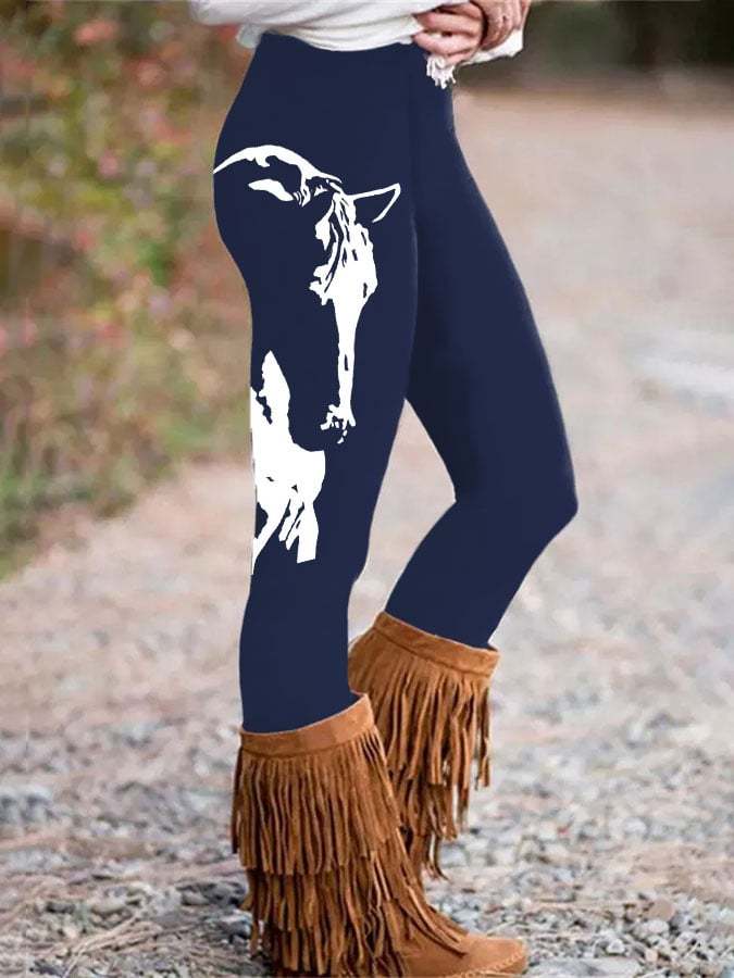 Women's Horse Silhouette Print Leggings