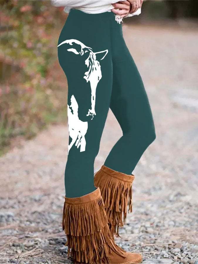 Women's Horse Silhouette Print Leggings