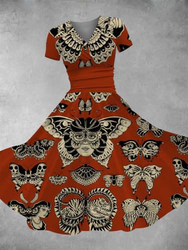 Women's Butterfly Print Maxi Dress