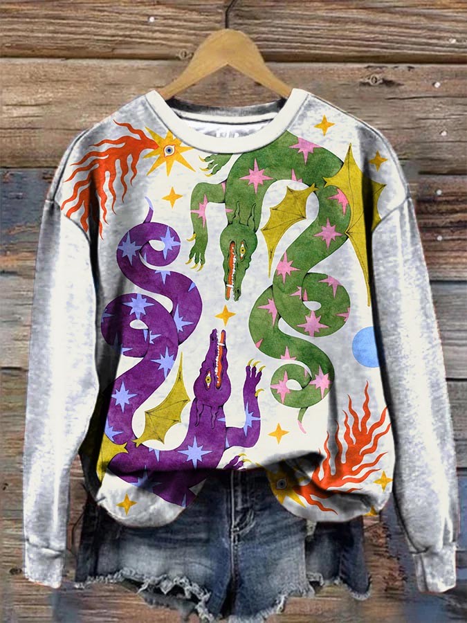 Women's Seeker Art Print Crewneck Sweatshirt