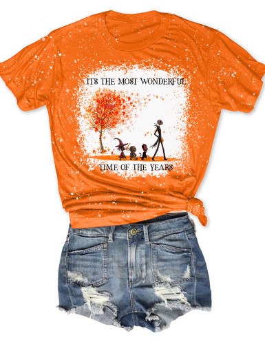 The Most Wonderful Time Of The Year Halloween Bleached T-Shirt