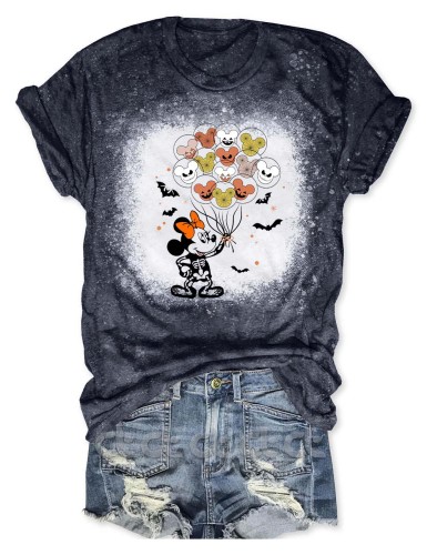Trick Or Treat Halloween Bleached T-Shirt